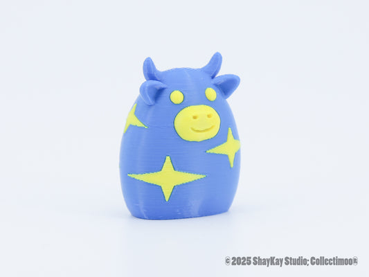 Bright Blue Starry Moo