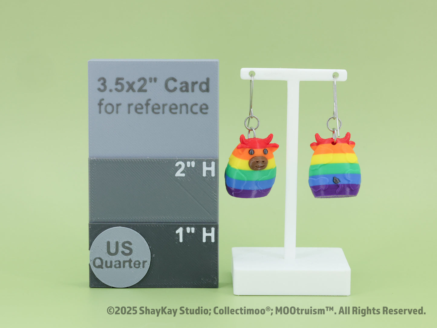 Rainbow Pride Moo Earrings