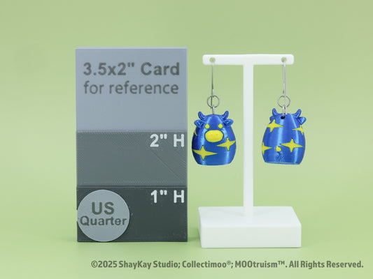 Bright Blue Starry Moo Earrings