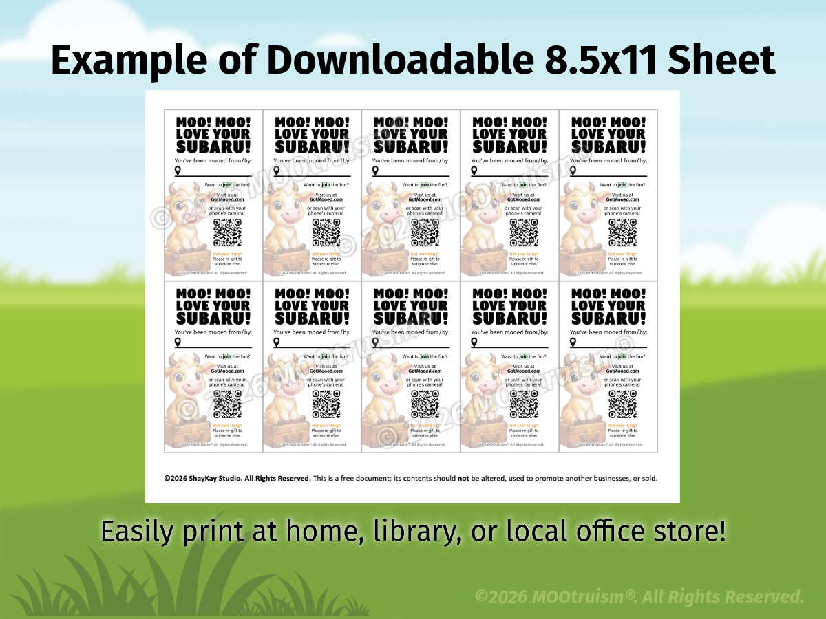 Digital Traveling Mooing Card Sheet