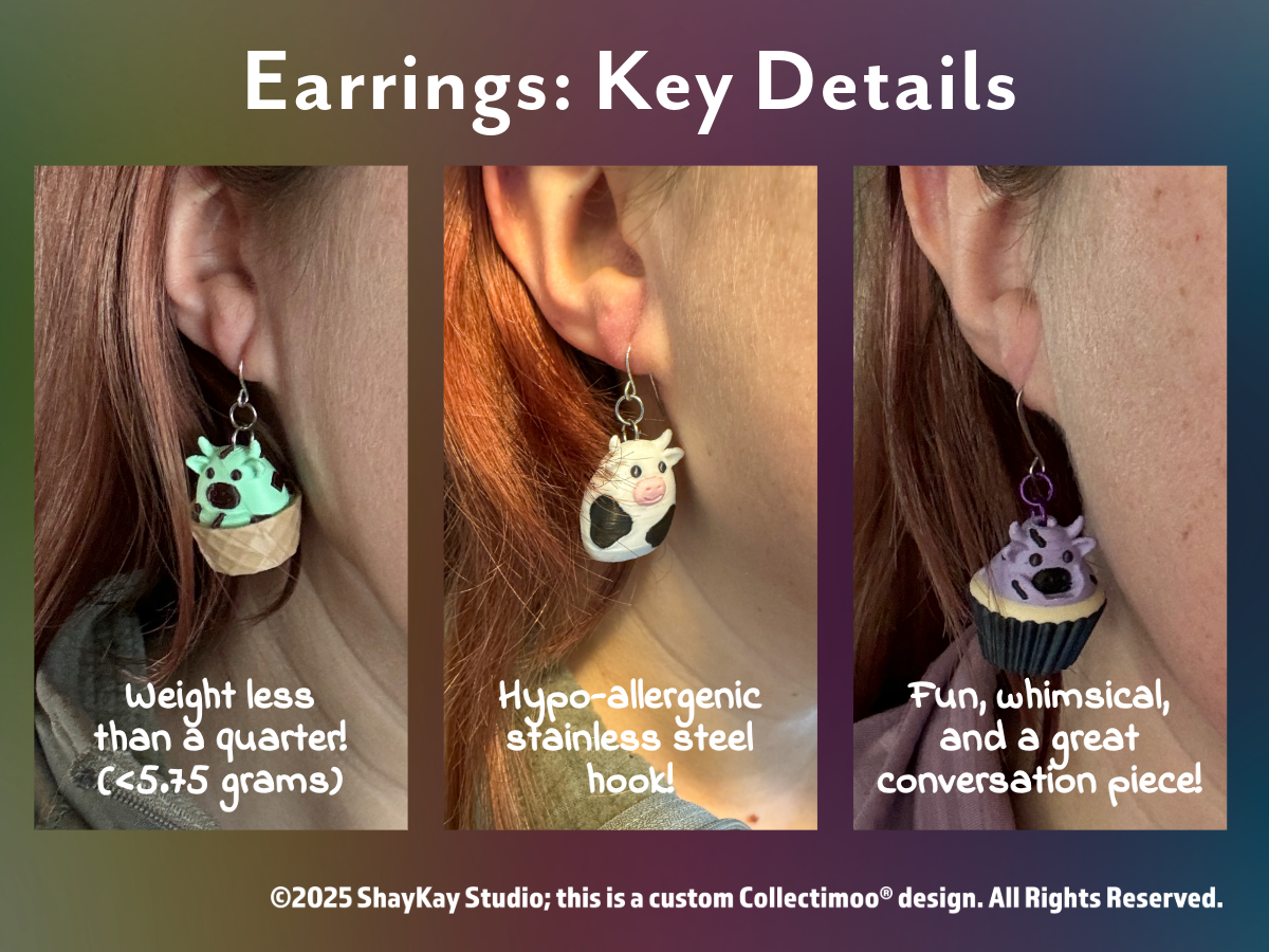 Coffee Moo Earrings