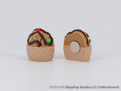 Deluxe Chocolate Ice Cream Waffle Magnets 6pk
