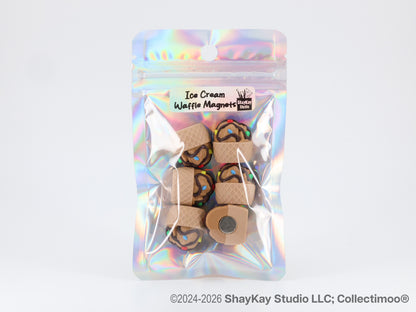 Deluxe Chocolate Ice Cream Waffle Magnets 6pk