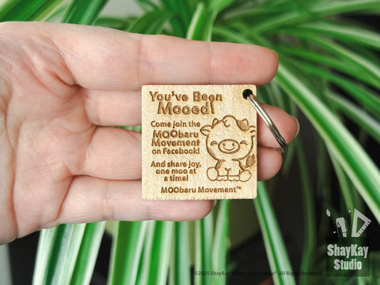 MOObaru Movement™ Wooden Keychain - 1.5" x 1.5"