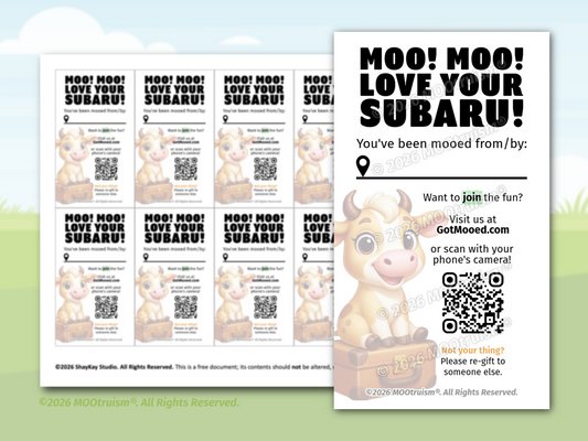 Digital Traveling Mooing Card Sheet
