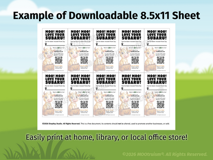 Digital Traveling Mooing Card Sheet