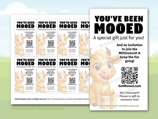 Digital "You've Been Mooed" Card Sheet (Universal)