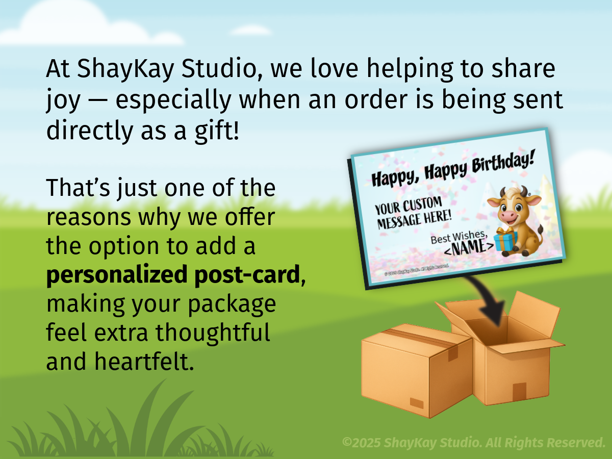 Personalized Note - 4x6 card for order